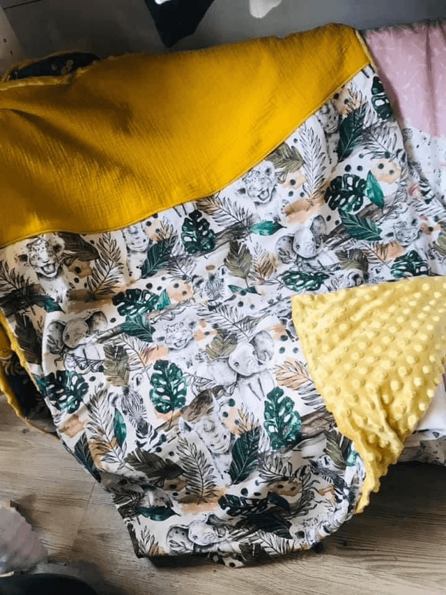 Plaid safari moutarde