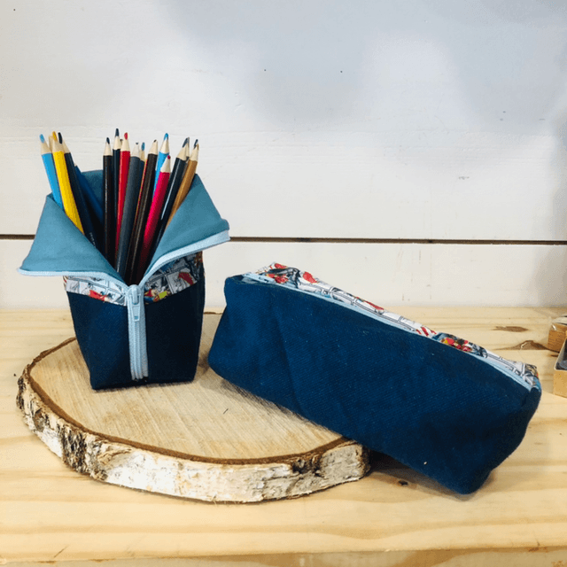 Trousse pot de crayon + trousse rectangulaire justice league 