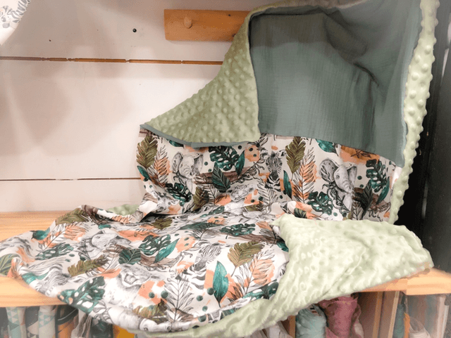 Plaid safari vert amande 