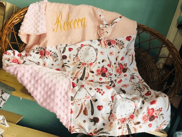 Plaid attrape rêve rose 