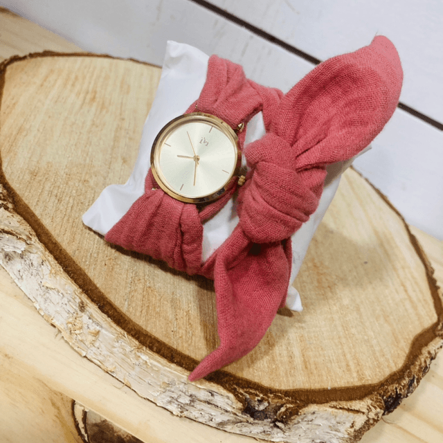 Montre à nouer vieux rose